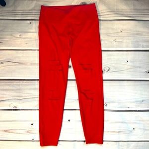 Red Slashed Luxe Hi-Rise 7/8 24" - Zyia Active